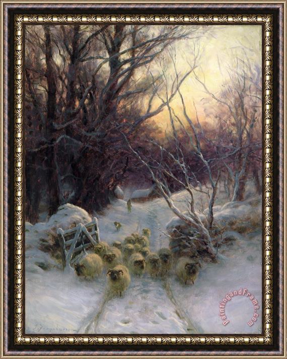 Joseph Farquharson The Sun had closed the Winter Day Framed Painting