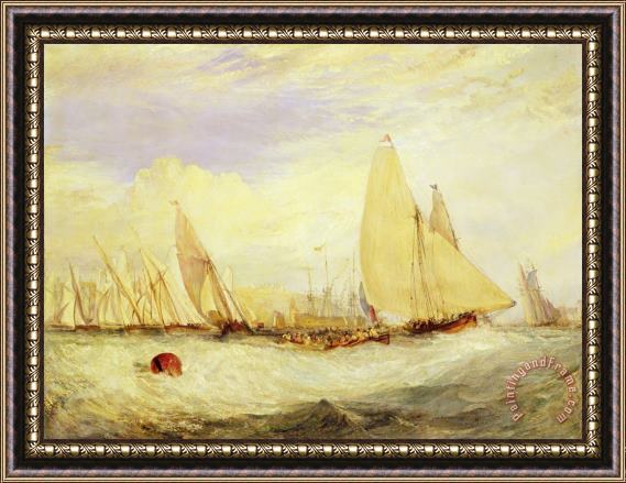 Joseph Mallord William Turner East Cowes Castle the Seat of J Nash Esq. the Regatta Beating to Windward Framed Print