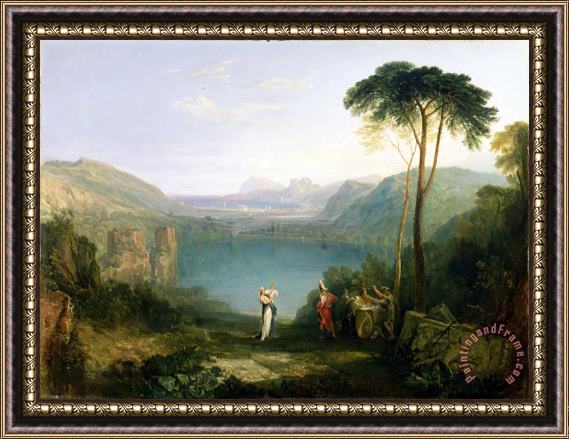 Joseph Mallord William Turner Lake Avernus - Aeneas and the Cumaean Sibyl Framed Painting