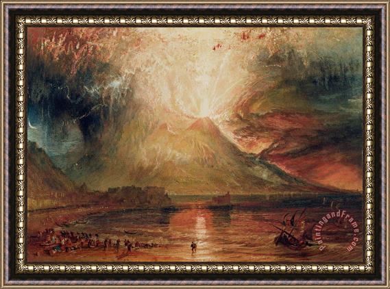 Joseph Mallord William Turner Mount Vesuvius in Eruption Framed Painting