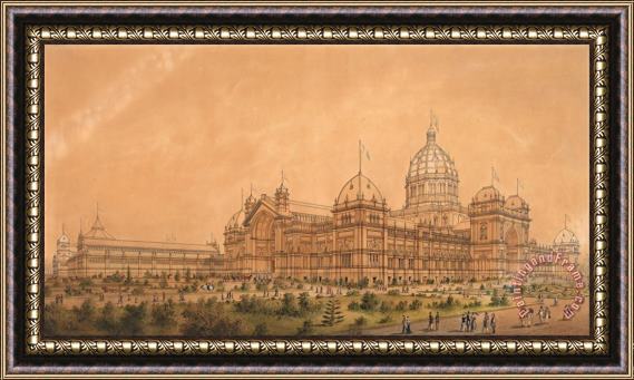 Joseph Reed The Exhibition Building Melbourne 1880, The South West Aspect of The Main Hall Framed Painting