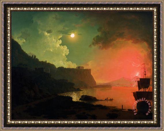 Joseph Wright  Vesuvius From Posillipo Framed Painting