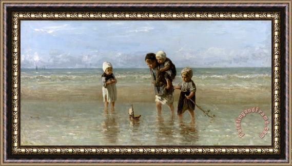 Jozef Israels Children of The Sea Framed Painting