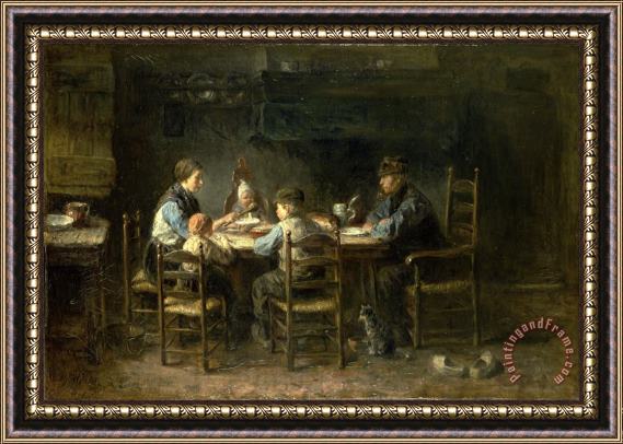 Jozef Israels Peasant Family at The Table Framed Print