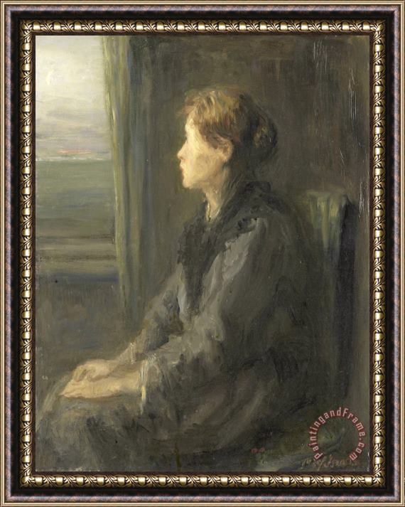 Jozef Israels Vrouw Aan Een Raam Framed Painting