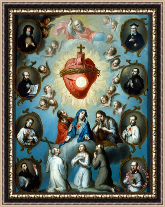 Juan Patricio Morlete Ruiz The Heart of Jesus Framed Painting