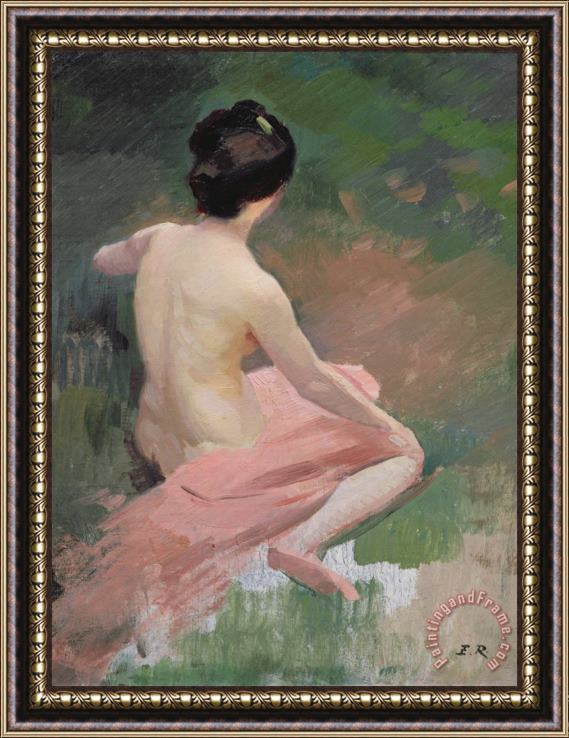 Jules Ernest Renoux Female Nude Framed Print