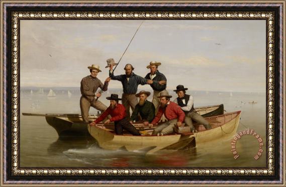 Junius Brutus Stearns A Fishing Party Off Long Island Framed Print