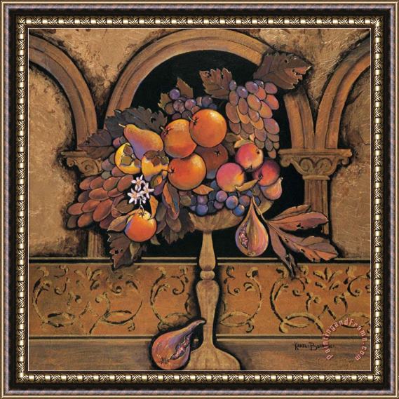 Karel Burrows Memories of Provence Grapes And Persimmons Framed Painting