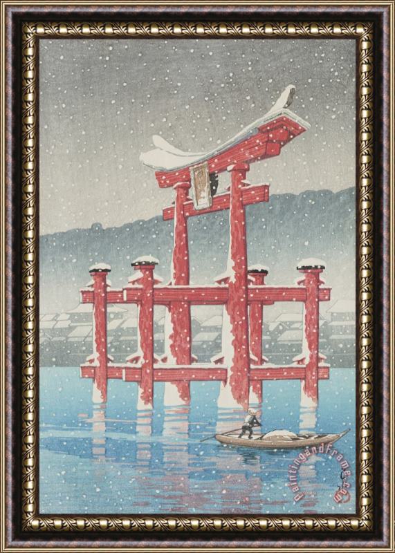 Kawase Hasui Miyajima in Snow (miyajima, Setchu) Framed Painting