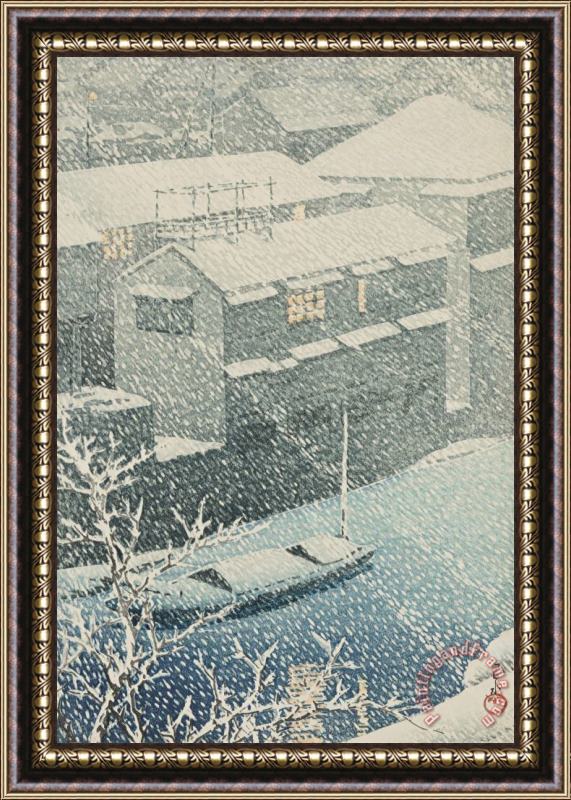 Kawase Hasui Ochanomizu in Snow (ochanomizu) Framed Painting