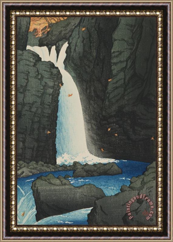 Kawase Hasui Yuhi Waterfall, Shiobara Framed Print