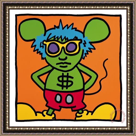 Keith Haring Andy Mouse II 1985 Framed Print