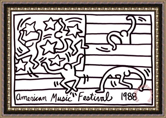 Keith Haring Disegno Per Il New York City Ballet Framed Painting