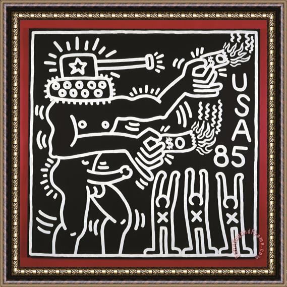 Keith Haring Untitled, 1985 Framed Painting