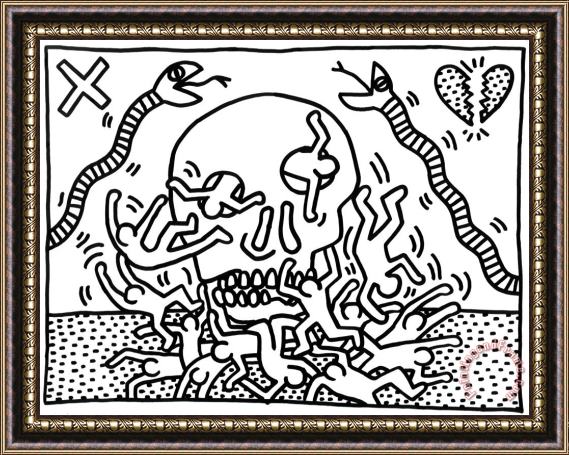 Keith Haring Untitled Ii, 1988 Framed Painting