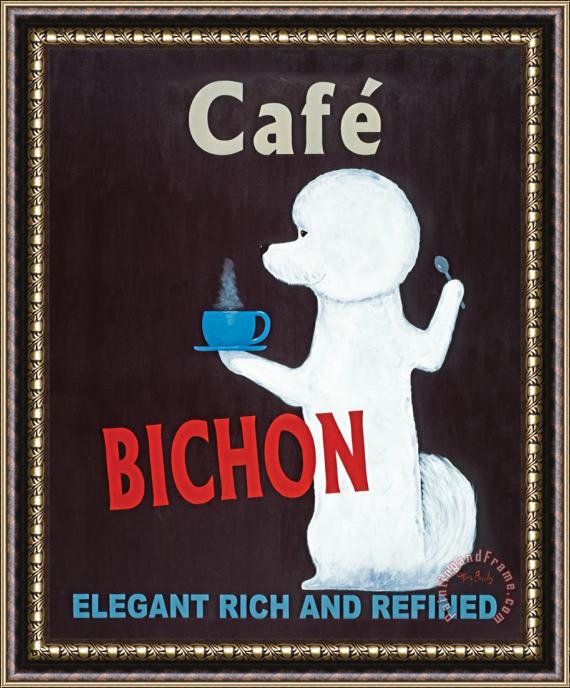 Ken Bailey Bichon Cafe Framed Painting