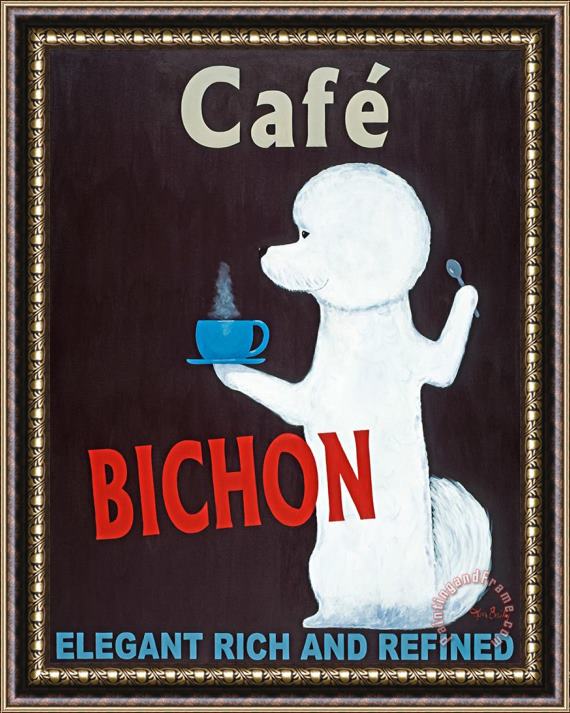 Ken Bailey Cafe Bichon Framed Painting
