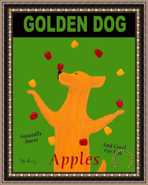 Ken Bailey Golden Dog Apples Framed Print