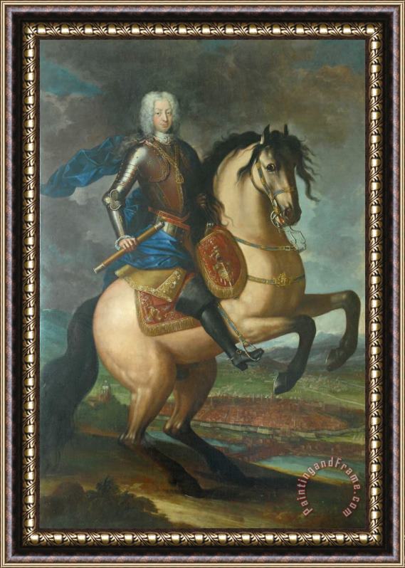 La Clementina Ritratto Equestre Di Carlo Emanuele III Framed Painting