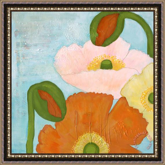 Laura Gunn Poppy Bouquet III Framed Painting