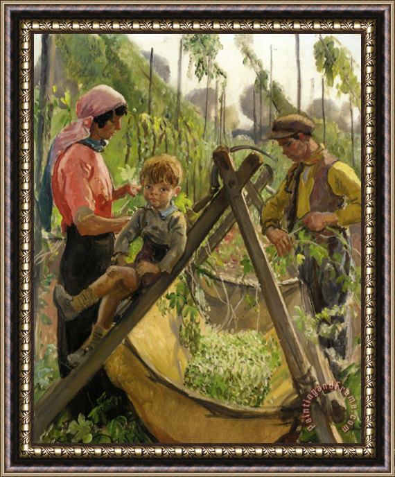 Laura Knight The Hop Pickers in Malvern Framed Print
