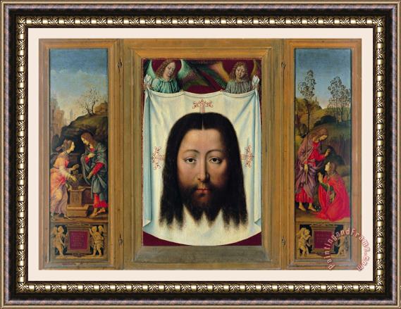 Leonetto Cappiello Triptych of Francesco Del Pugliese Christ And The Samaritan Veil of Veronica Noli Me Tangere Framed Painting