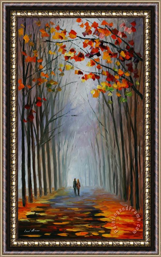 Leonid Afremov Autumn Fog Framed Painting