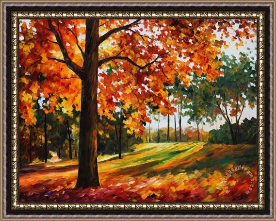 Leonid Afremov Autumn Forest Framed Painting