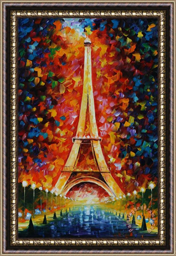 Leonid Afremov Eiffel Tower Framed Painting