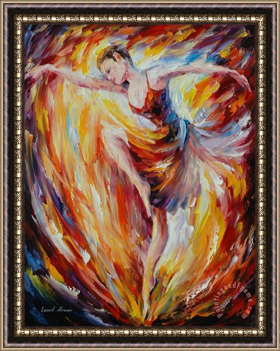Leonid Afremov Flaming Dance Framed Print