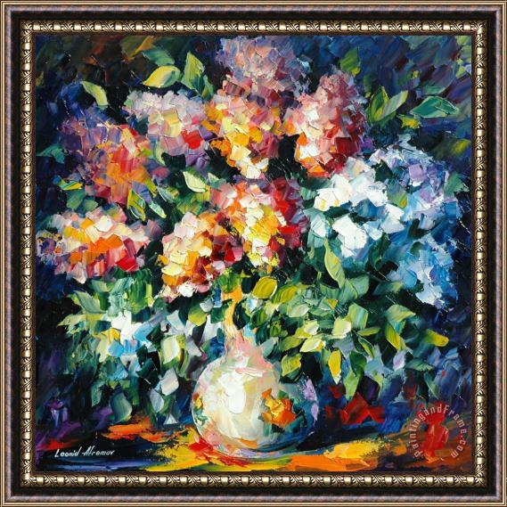 Leonid Afremov Flower Bouquet Framed Painting