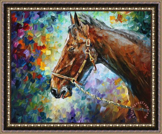 Leonid Afremov Horse - Commissioned Painting Framed Print