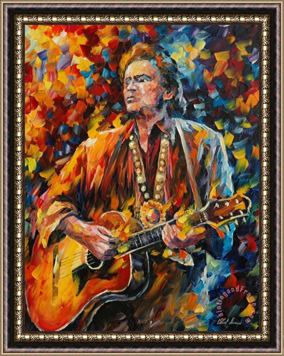 Leonid Afremov Johnny Cash Framed Painting