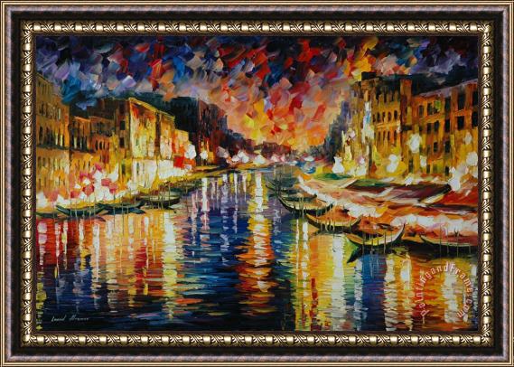 Leonid Afremov Venice Grand Canal Framed Print