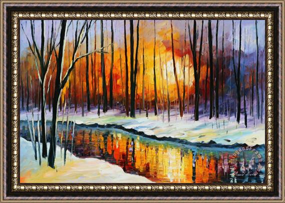 Leonid Afremov Winter Sun Framed Painting