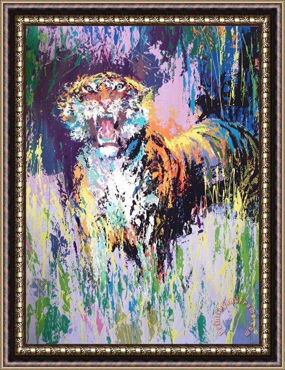 Leroy Neiman Bengal Tiger Framed Painting
