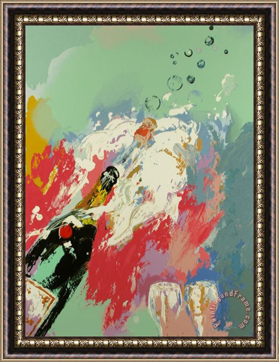 Leroy Neiman Champagne, New Years Eve Framed Print