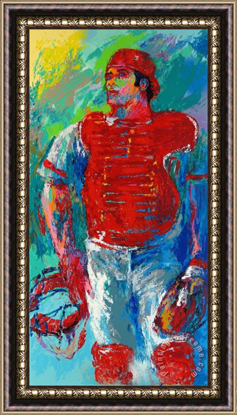 Leroy Neiman Johnny Bench, The Catcher Framed Painting