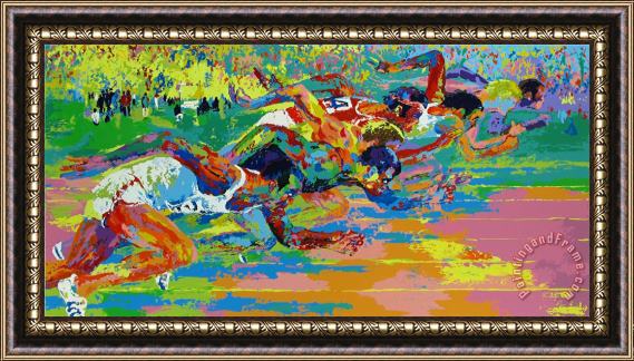 Leroy Neiman Olympic Track Framed Painting