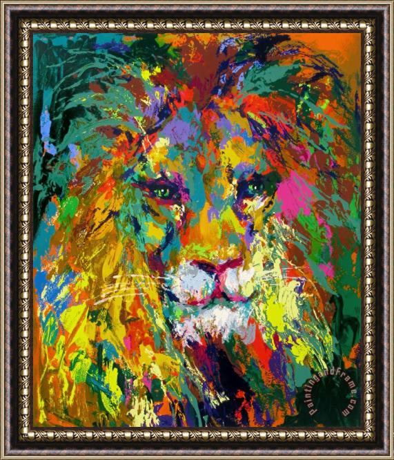 Leroy Neiman Portrait of The Lion Framed Print