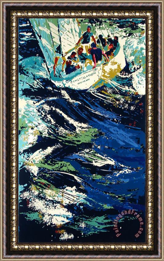 Leroy Neiman Twelve Meter Yacht Race Framed Painting