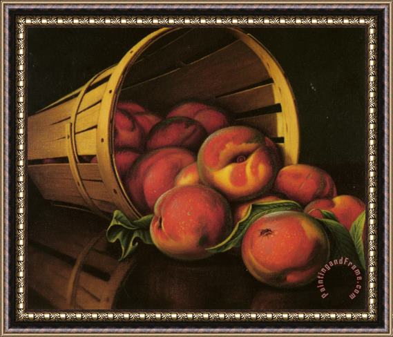 Levi Wells Prentice Basket of Peaches Framed Painting