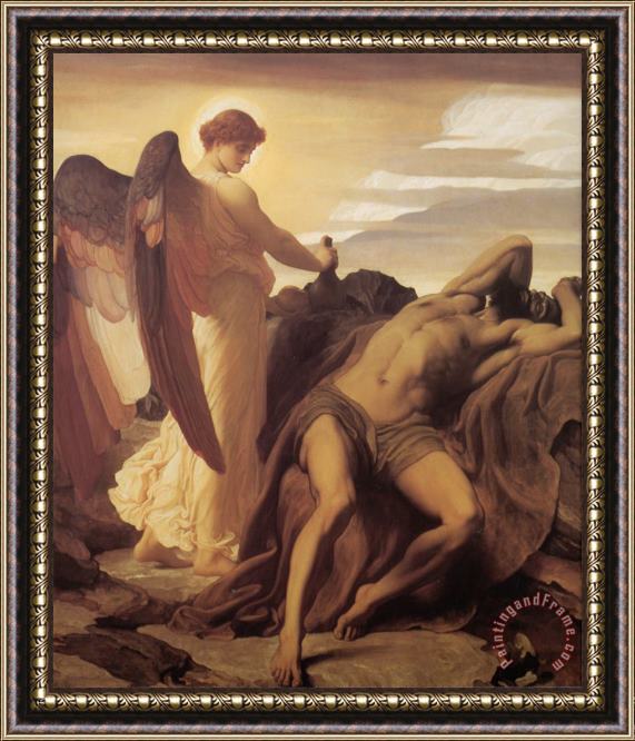 Lord Frederick Leighton Elijah in The Wilderness Framed Painting