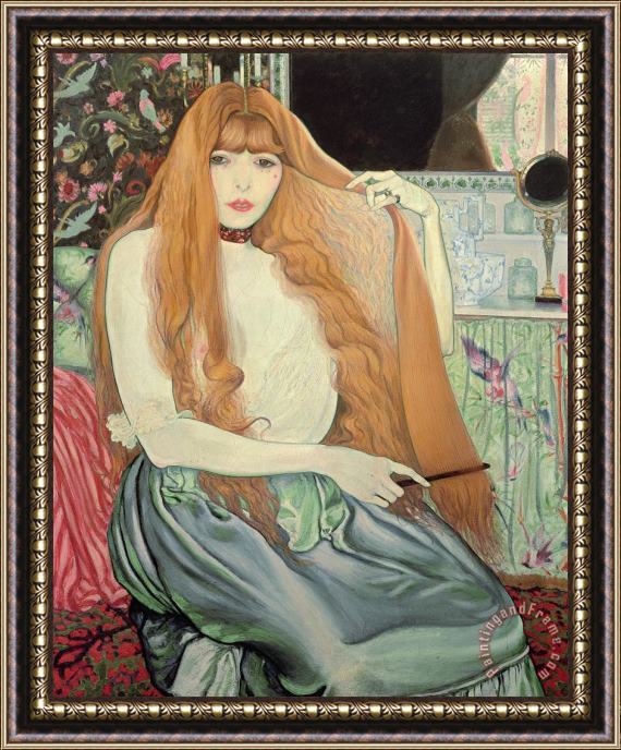 Louis Anquetin Woman Combing Her Hair Framed Print