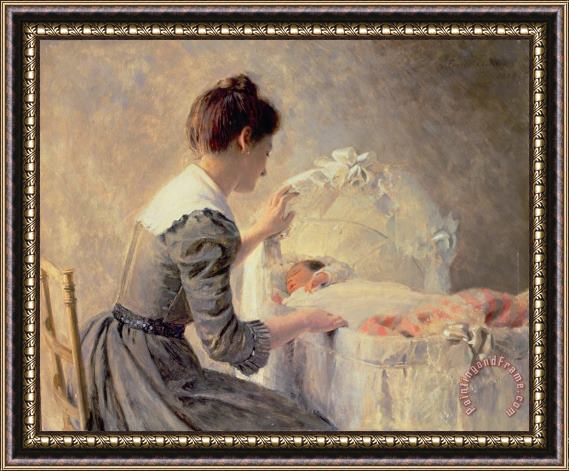 Louis Emile Adan Motherhood Framed Painting