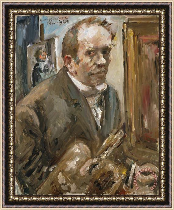 Lovis Corinth Self Portrait with Palette Framed Painting