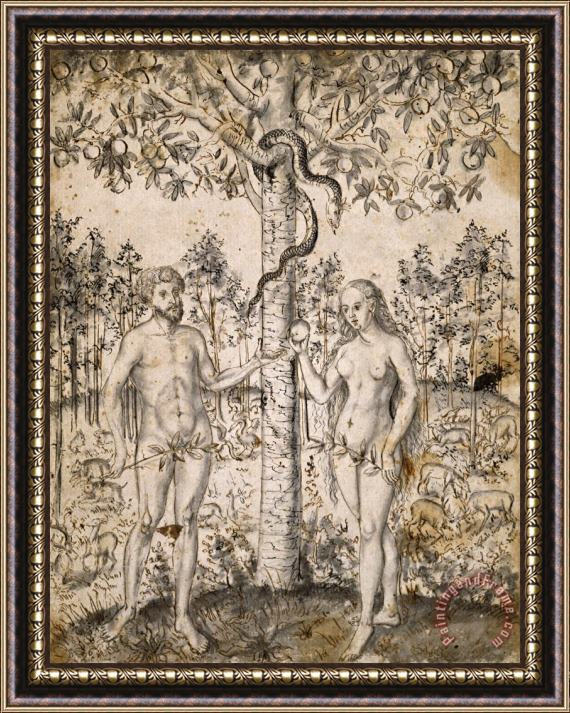 Lucas Cranach The Younger The Fall of Man Framed Painting