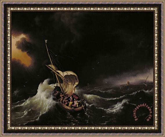 Ludolph Backhuysen Christ in the Storm on the Sea of Galilee Framed Print