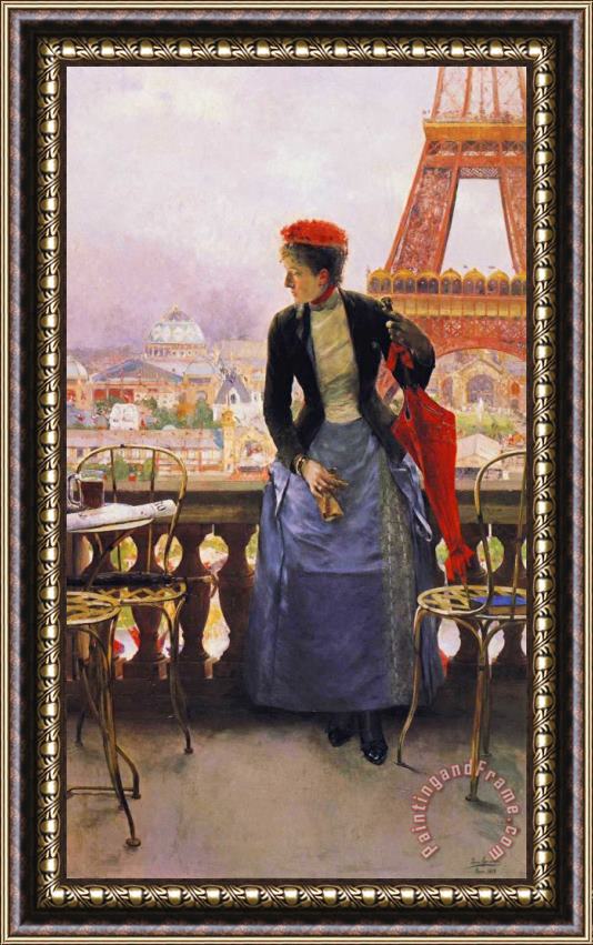 Luis Jimenez Y Aranda A Lady at The Paris Exposition Framed Painting